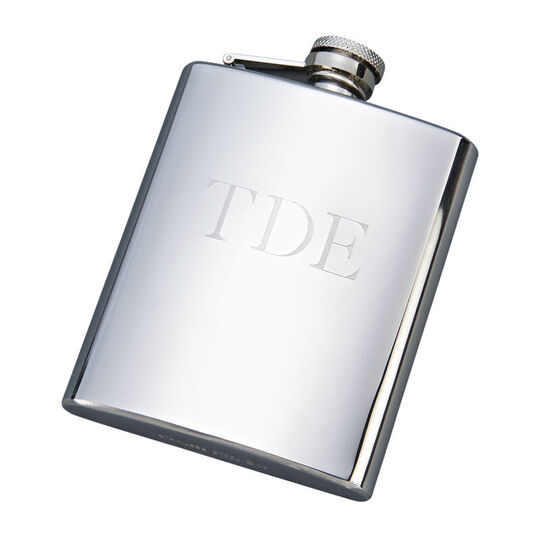 Engraved Polished Finish Flask